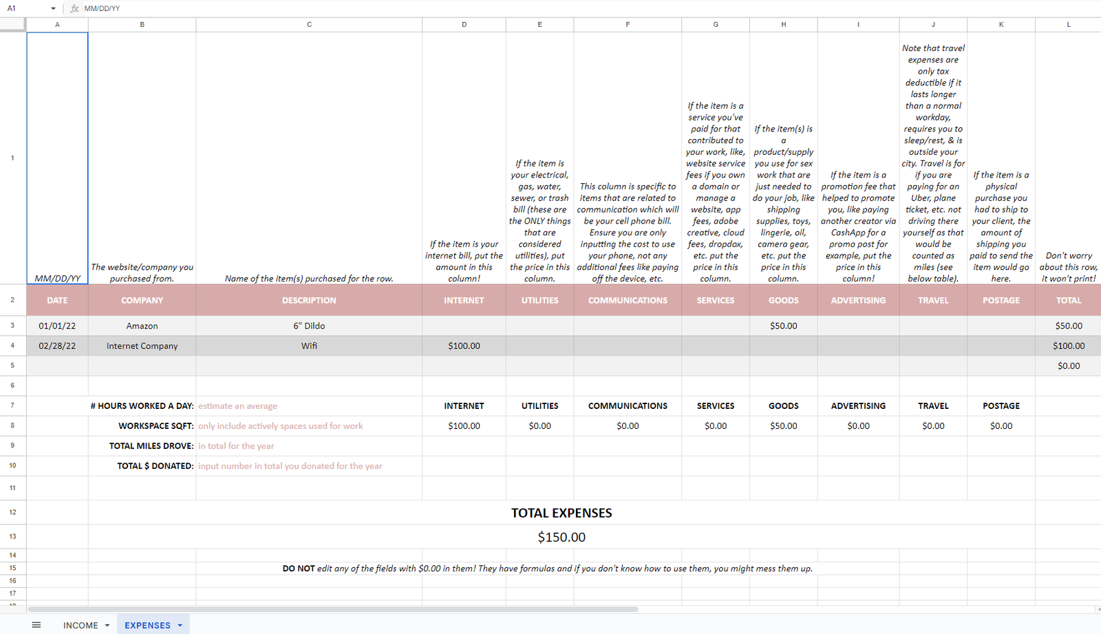 Income & Expenses Tracker